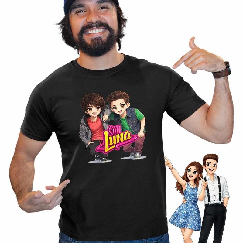 Fashion, accesorii si bijuterii - Barbati - Imbracaminte - Tricouri si bluze barbati - Tricou Barbati Soy Luna Boys Chibi, negru, marime M - Infinity.ro