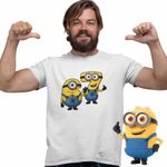 Fashion, accesorii si bijuterii - Barbati - Imbracaminte - Tricouri si bluze barbati - Tricou Barbati Minions Six Seven 67 Sase Sapte Despicable, alb, marime 2XL - Infinity.ro