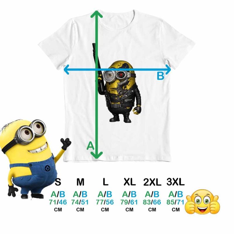 Fashion, accesorii si bijuterii - Barbati - Imbracaminte - Tricouri si bluze barbati - Tricou Barbati Minions Terminator Biker Despicable, alb, marime L - Infinity.ro