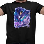 Fashion, accesorii si bijuterii - Barbati - Imbracaminte - Tricouri si bluze barbati - Tricou Barbati Balthazar Bad Minions Despicable Chitara, negru, marime S - Infinity.ro