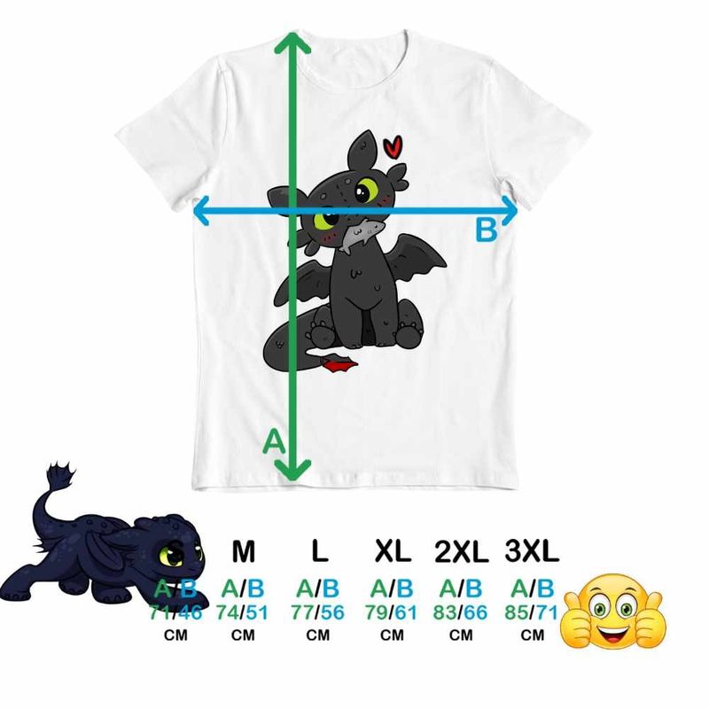Fashion, accesorii si bijuterii - Barbati - Imbracaminte - Tricouri si bluze barbati - Tricou Barbati Toothless Dragon Night Fury How to train your dragon, alb, marime L - Infinity.ro