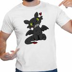 Fashion, accesorii si bijuterii - Barbati - Imbracaminte - Tricouri si bluze barbati - Tricou Barbati Toothless Dragon Night Fury How to train your dragon, alb, marime L - Infinity.ro