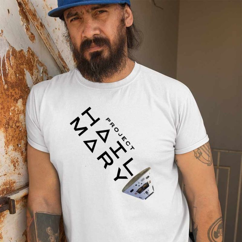 Fashion, accesorii si bijuterii - Barbati - Imbracaminte - Tricouri si bluze barbati - Tricou Barbati Project Hail Mary Spaceship Tau Ceti, alb, marime L - Infinity.ro