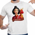 Fashion, accesorii si bijuterii - Barbati - Imbracaminte - Tricouri si bluze barbati - Tricou Barbati Mulan Dragon, alb, marime 2XL - Infinity.ro