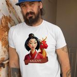Fashion, accesorii si bijuterii - Barbati - Imbracaminte - Tricouri si bluze barbati - Tricou Barbati Mulan Dragon, alb, marime 2XL - Infinity.ro