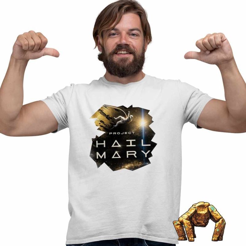 Fashion, accesorii si bijuterii - Barbati - Imbracaminte - Tricouri si bluze barbati - Tricou Barbati Project Hail Mary Spaceship Mission Tau Ceti, alb, marime XL - Infinity.ro