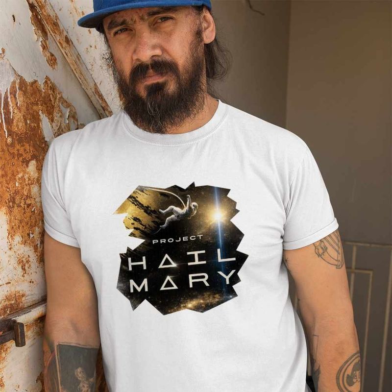 Fashion, accesorii si bijuterii - Barbati - Imbracaminte - Tricouri si bluze barbati - Tricou Barbati Project Hail Mary Spaceship Mission Tau Ceti, alb, marime XL - Infinity.ro