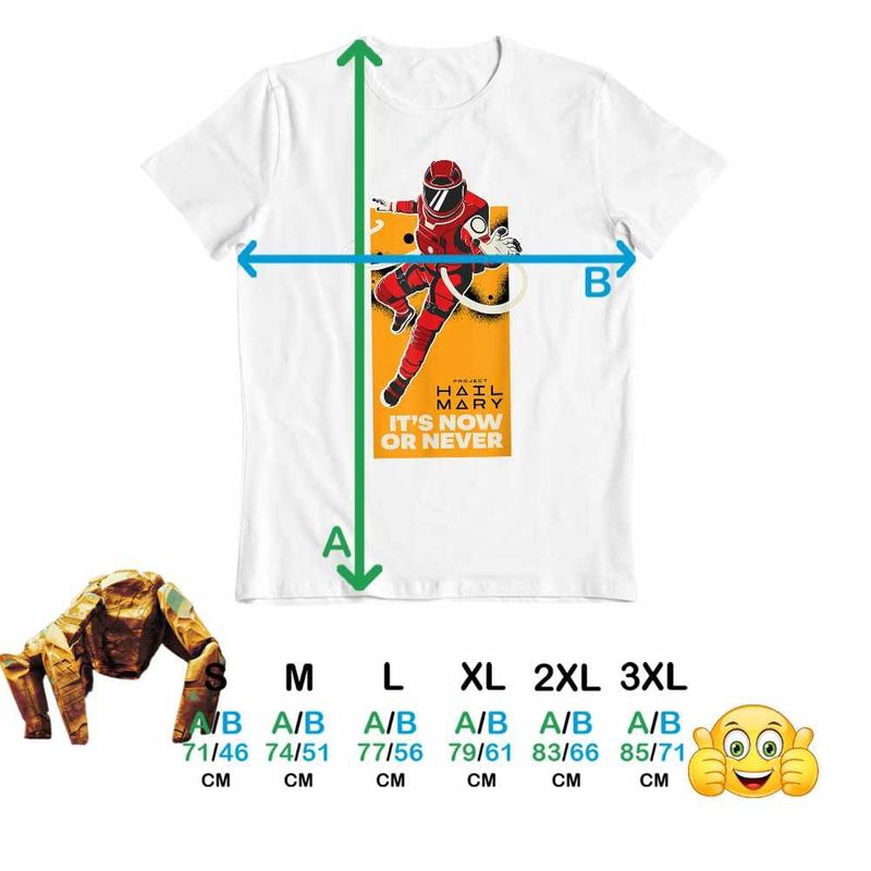 Fashion, accesorii si bijuterii - Barbati - Imbracaminte - Tricouri si bluze barbati - Tricou Barbati Project Hail Mary Now or Never Astrophage, alb, marime 3XL - Infinity.ro