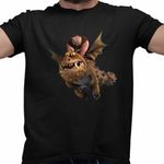 Fashion, accesorii si bijuterii - Barbati - Imbracaminte - Tricouri si bluze barbati - Tricou Barbati Fishtlegs Meatlug How to train your dragon, negru, marime XL - Infinity.ro