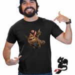 Fashion, accesorii si bijuterii - Barbati - Imbracaminte - Tricouri si bluze barbati - Tricou Barbati Fishtlegs Meatlug How to train your dragon, negru, marime XL - Infinity.ro