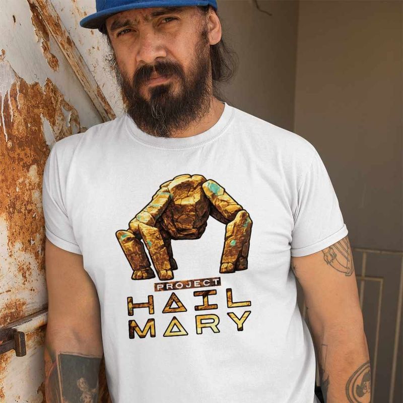 Fashion, accesorii si bijuterii - Barbati - Imbracaminte - Tricouri si bluze barbati - Tricou Barbati Project Hail Mary Rocky Eridian Alien Engineer, alb, marime 2XL - Infinity.ro