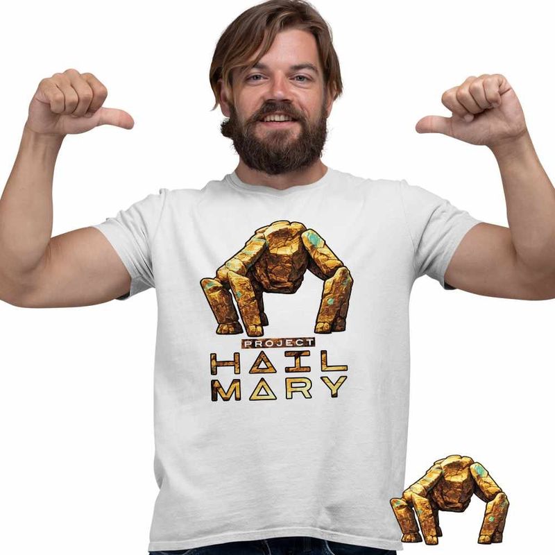 Fashion, accesorii si bijuterii - Barbati - Imbracaminte - Tricouri si bluze barbati - Tricou Barbati Project Hail Mary Rocky Eridian Alien Engineer, alb, marime 2XL - Infinity.ro