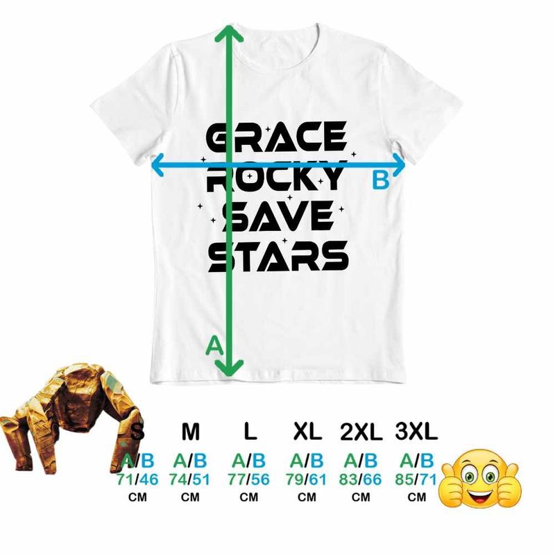 Fashion, accesorii si bijuterii - Barbati - Imbracaminte - Tricouri si bluze barbati - Tricou Barbati Project Hail Mary Grace Rocky Save Stars, alb, marime XL - Infinity.ro