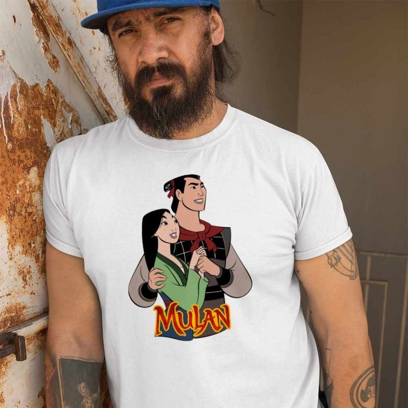 Fashion, accesorii si bijuterii - Barbati - Imbracaminte - Tricouri si bluze barbati - Tricou Barbati Mulan Shang, alb, marime L - Infinity.ro