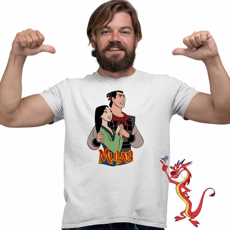 Fashion, accesorii si bijuterii - Barbati - Imbracaminte - Tricouri si bluze barbati - Tricou Barbati Mulan Shang, alb, marime L - Infinity.ro