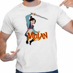 Fashion, accesorii si bijuterii - Barbati - Imbracaminte - Tricouri si bluze barbati - Tricou Barbati Mulan Sword Attack, alb, marime S - Infinity.ro
