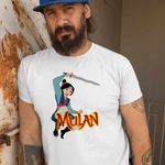 Fashion, accesorii si bijuterii - Barbati - Imbracaminte - Tricouri si bluze barbati - Tricou Barbati Mulan Sword Attack, alb, marime S - Infinity.ro