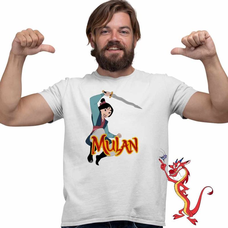 Fashion, accesorii si bijuterii - Barbati - Imbracaminte - Tricouri si bluze barbati - Tricou Barbati Mulan Sword Attack, alb, marime S - Infinity.ro