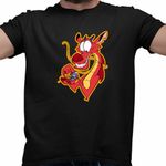 Fashion, accesorii si bijuterii - Barbati - Imbracaminte - Tricouri si bluze barbati - Tricou Barbati Mulan Mushu Crikee, negru, marime 3XL - Infinity.ro