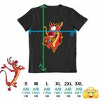Fashion, accesorii si bijuterii - Barbati - Imbracaminte - Tricouri si bluze barbati - Tricou Barbati Mulan Mushu Crikee, negru, marime 3XL - Infinity.ro