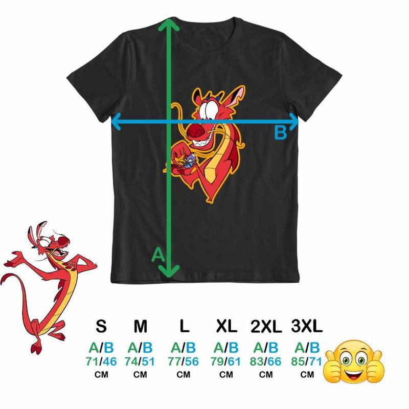 Fashion, accesorii si bijuterii - Barbati - Imbracaminte - Tricouri si bluze barbati - Tricou Barbati Mulan Mushu Crikee, negru, marime 3XL - Infinity.ro