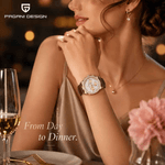 Fashion, accesorii si bijuterii - Femei - Bijuterii femei - Ceasuri femei - Ceas Dama PAGANI DESIGN PD-1730 Rose Gold, Cronograf VD55, Safir, 36mm, 50M - Infinity.ro
