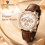 Fashion, accesorii si bijuterii - Femei - Bijuterii femei - Ceasuri femei - Ceas Dama PAGANI DESIGN PD-1730 Rose Gold, Cronograf VD55, Safir, 36mm, 50M - Infinity.ro