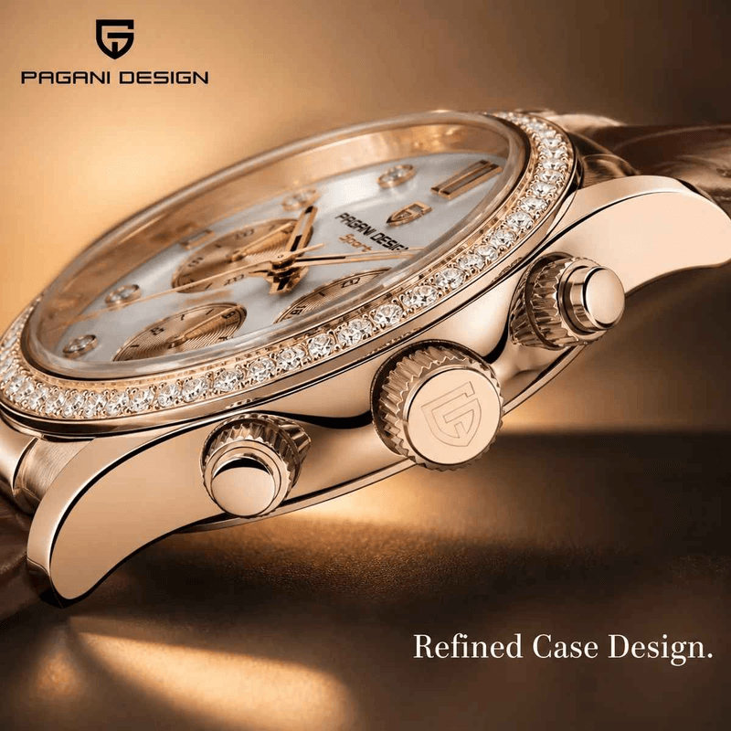 Fashion, accesorii si bijuterii - Femei - Bijuterii femei - Ceasuri femei - Ceas Dama PAGANI DESIGN PD-1730 Rose Gold, Cronograf VD55, Safir, 36mm, 50M - Infinity.ro