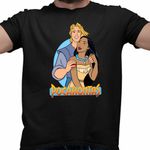 Fashion, accesorii si bijuterii - Barbati - Imbracaminte - Tricouri si bluze barbati - Tricou Barbati Pocahontas Love John Valentines Day, negru, marime S - Infinity.ro