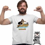 Fashion, accesorii si bijuterii - Barbati - Imbracaminte - Tricouri si bluze barbati - Tricou Barbati Pocahontas Meeko Canoe, alb, marime L - Infinity.ro