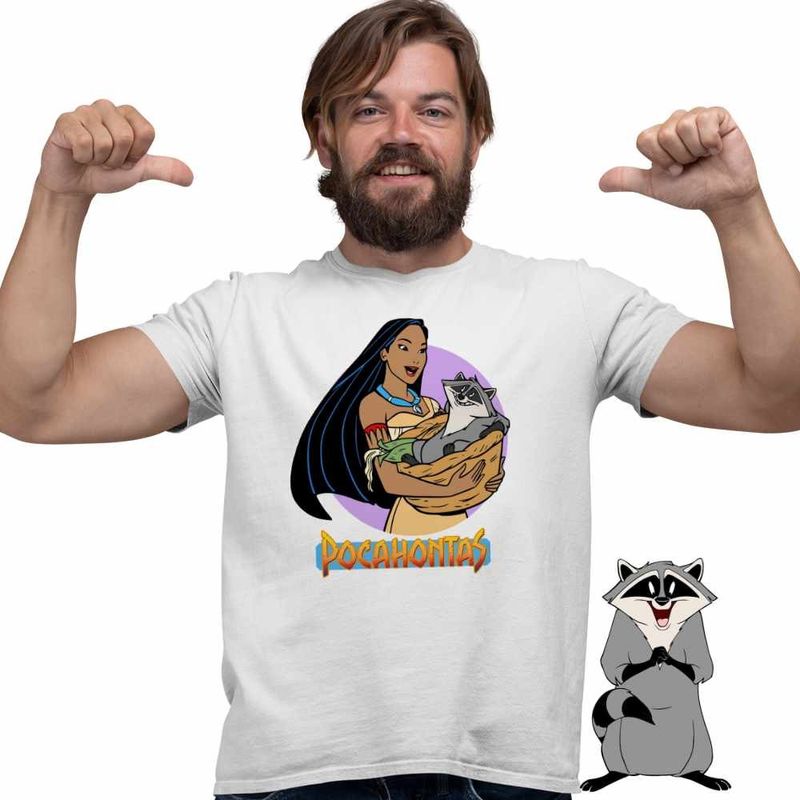 Fashion, accesorii si bijuterii - Barbati - Imbracaminte - Tricouri si bluze barbati - Tricou Barbati Pocahontas Meeko, alb, marime M - Infinity.ro