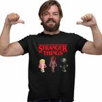 Fashion, accesorii si bijuterii - Barbati - Imbracaminte - Tricouri si bluze barbati - Tricou Barbati Stranger Things Minecraft Demogorgon Roblox, negru, marime XL - Infinity.ro