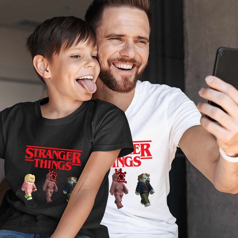 Fashion, accesorii si bijuterii - Barbati - Imbracaminte - Tricouri si bluze barbati - Tricou Barbati Stranger Things Minecraft Demogorgon Roblox, negru, marime XL - Infinity.ro