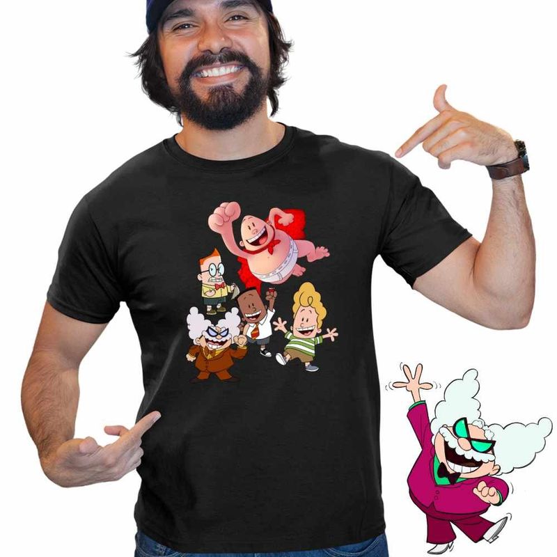Fashion, accesorii si bijuterii - Barbati - Imbracaminte - Tricouri si bluze barbati - Tricou Barbati Captain Underpants All Gang Epic Tales Aventurile Capitanului Chilot, negru, marime S - Infinity.ro