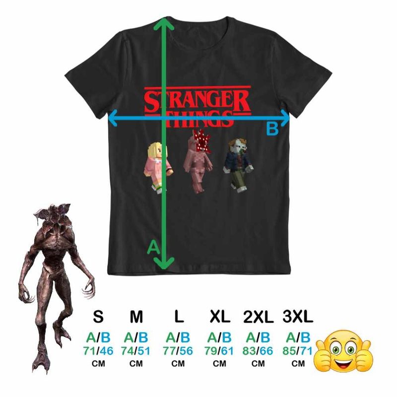 Fashion, accesorii si bijuterii - Barbati - Imbracaminte - Tricouri si bluze barbati - Tricou Barbati Stranger Things Minecraft Demogorgon Roblox, negru, marime XL - Infinity.ro