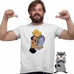Fashion, accesorii si bijuterii - Barbati - Imbracaminte - Tricouri si bluze barbati - Tricou Barbati Pocahontas Love Dragobete, alb, marime M - Infinity.ro