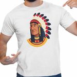 Fashion, accesorii si bijuterii - Barbati - Imbracaminte - Tricouri si bluze barbati - Tricou Barbati Native American Chief Pene, alb, marime 2XL - Infinity.ro