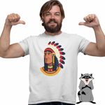 Fashion, accesorii si bijuterii - Barbati - Imbracaminte - Tricouri si bluze barbati - Tricou Barbati Native American Chief Pene, alb, marime 2XL - Infinity.ro
