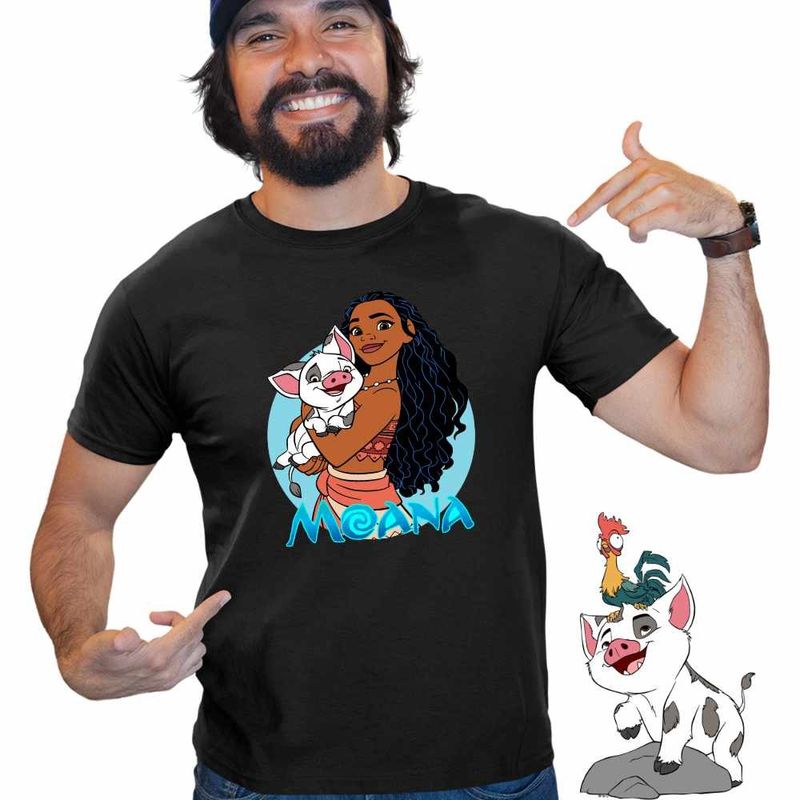 Fashion, accesorii si bijuterii - Barbati - Imbracaminte - Tricouri si bluze barbati - Tricou Barbati Moana Vaiana Pua, negru, marime XL - Infinity.ro