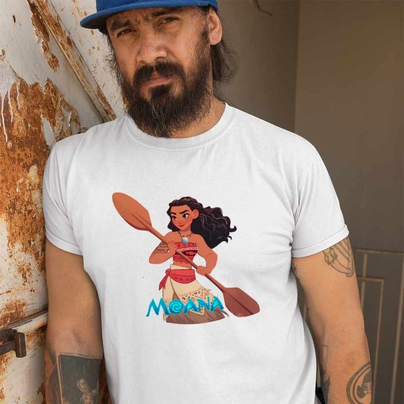 Fashion, accesorii si bijuterii - Barbati - Imbracaminte - Tricouri si bluze barbati - Tricou Barbati Moana Vaiana, alb, marime S - Infinity.ro