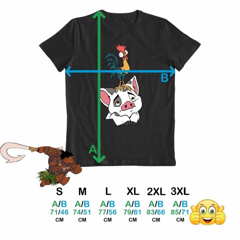 Fashion, accesorii si bijuterii - Barbati - Imbracaminte - Tricouri si bluze barbati - Tricou Barbati Pua Heihei Moana Vaiana, negru, marime 3XL - Infinity.ro