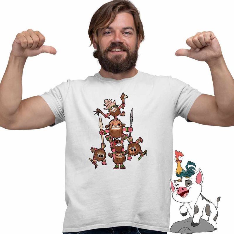 Fashion, accesorii si bijuterii - Barbati - Imbracaminte - Tricouri si bluze barbati - Tricou Barbati Kakamora Moana Vaiana, alb, marime 3XL - Infinity.ro