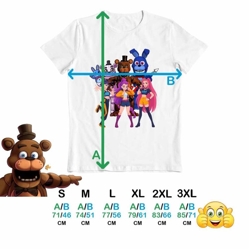 Fashion, accesorii si bijuterii - Barbati - Imbracaminte - Tricouri si bluze barbati - Tricou Barbati Fnaf Huntrix K-pop Demon Hunters Five Nights at Freddy Horror Halloween, alb, marime L - Infinity.ro