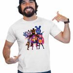 Fashion, accesorii si bijuterii - Barbati - Imbracaminte - Tricouri si bluze barbati - Tricou Barbati Fnaf Huntrix K-pop Demon Hunters Five Nights at Freddy Horror Halloween, alb, marime L - Infinity.ro