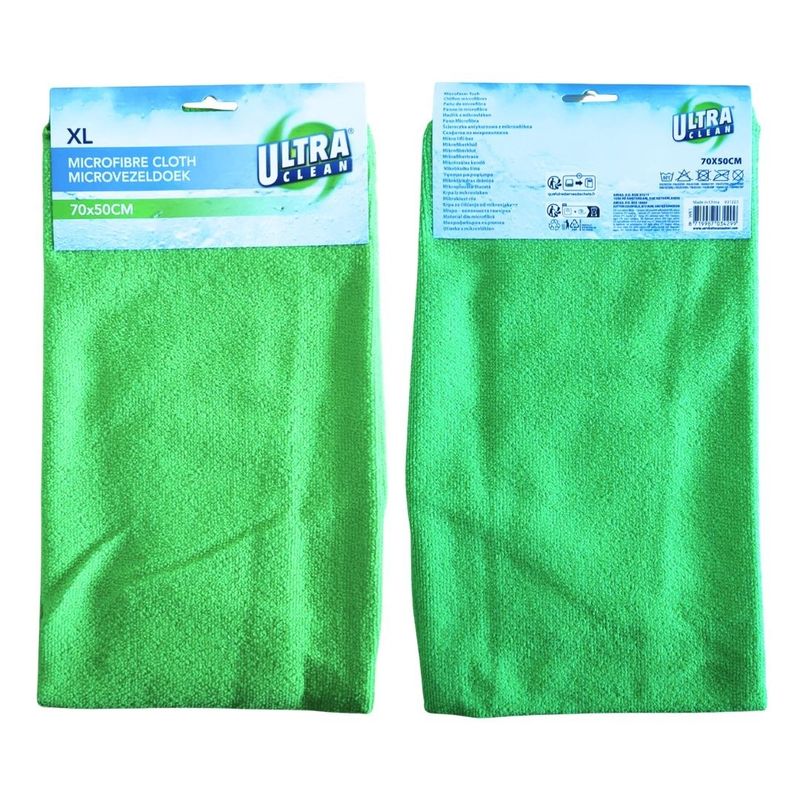 Market - Curatenie si intretinere casa - Produse bucatarie - Lavete si bureti - Laveta din microfibra verde, Ultra Clean XL 70x50 cm, curatare eficienta - Infinity.ro