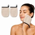 Ingrijire personala si Cosmetice - Ingrijire personala - Ingrijire corp - Bureti de baie - Set de 2 manusi pentru demachiere, curatarea umeda a fetei si exfoliere delicata, bej, AK25, eCarla - Infinity.ro