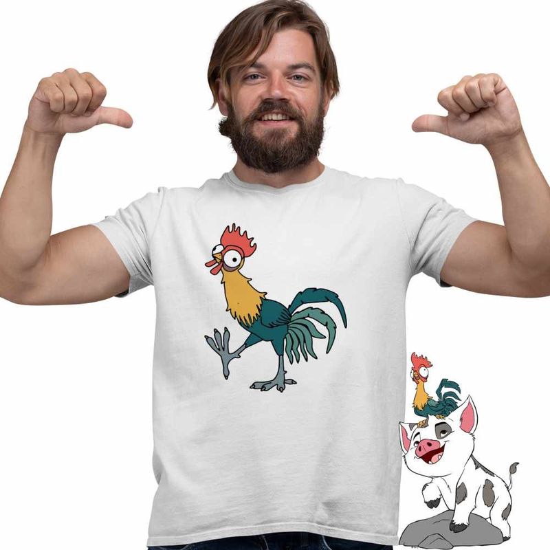 Fashion, accesorii si bijuterii - Barbati - Imbracaminte - Tricouri si bluze barbati - Tricou Barbati Heihei Moana Vaiana Cocos, alb, marime 3XL - Infinity.ro