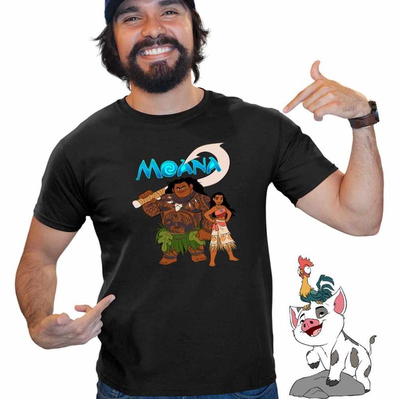 Fashion, accesorii si bijuterii - Barbati - Imbracaminte - Tricouri si bluze barbati - Tricou Barbati Moana Maui Vaiana, negru, marime 3XL - Infinity.ro