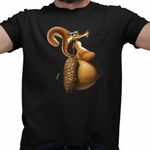 Fashion, accesorii si bijuterii - Barbati - Imbracaminte - Tricouri si bluze barbati - Tricou Barbati Ice Age Scratte Veverita, negru, marime 3XL - Infinity.ro