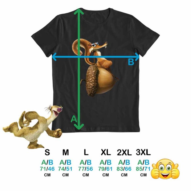 Fashion, accesorii si bijuterii - Barbati - Imbracaminte - Tricouri si bluze barbati - Tricou Barbati Ice Age Scratte Veverita, negru, marime 3XL - Infinity.ro